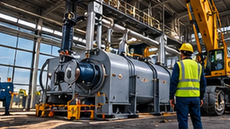 Montagem de equipamento industrial com equipe técnica em fábrica