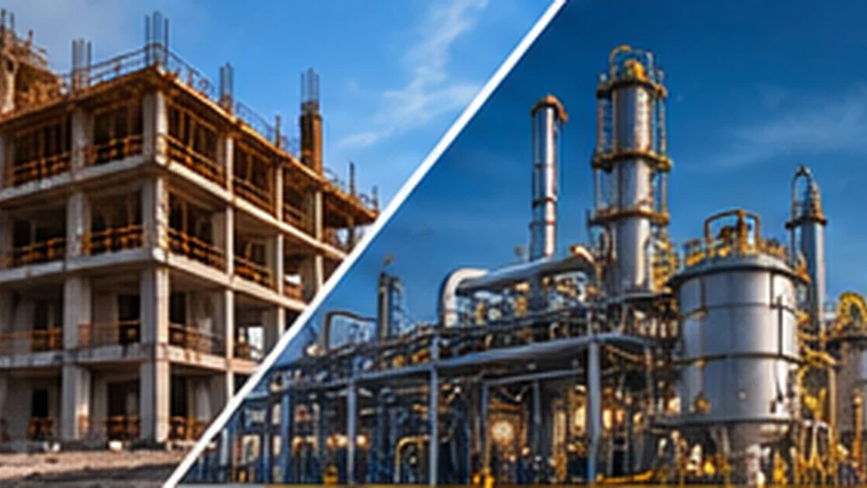 Composição de obra civil e instalação industrial